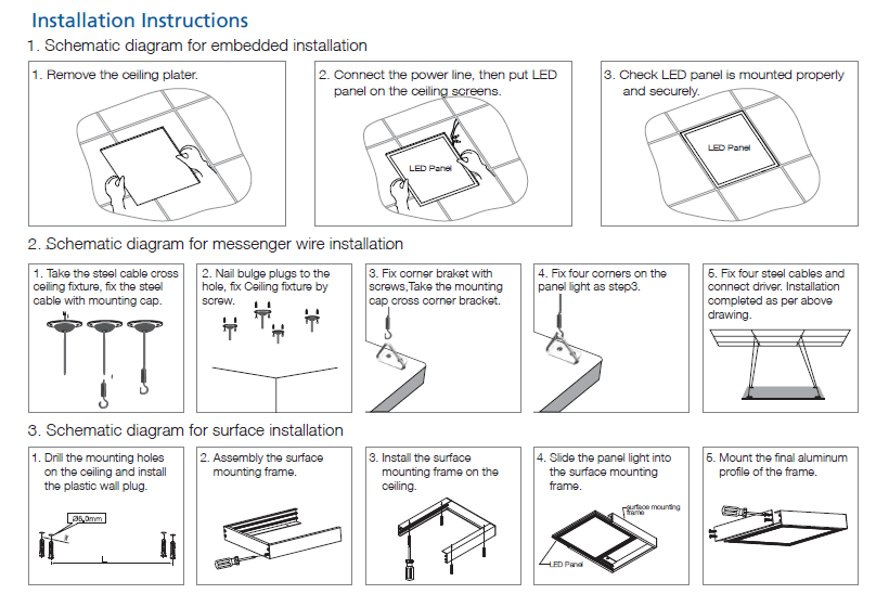 DLC4.2 125lm/w 100lm/w UL Listed Panel Light 1-10v Dimming White or Sliver Frame 5 years