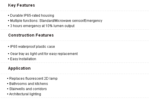 Durable IP65 rated case Led 2D Bulkheads Light Factory Make