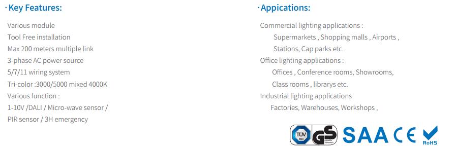 konsepsyon patant dirije lineyè Trunking limyè 65 wat patent design LED Linear Trunking Light 65 Watt